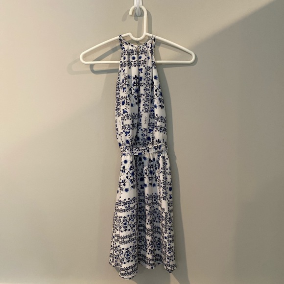 XS Aqua brand blue and white high neck dress - Picture 2 of 4